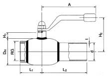 Стальной шаровой кран DN 10-50 PN 40 резьба/сварка (cерия 60.101)