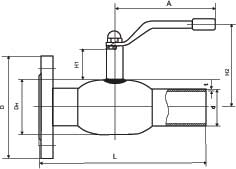 Стальной шаровой кран DN 15-50 PN 40, DN 65-200 PN 25 фланец/сварка (cерия 64.104)